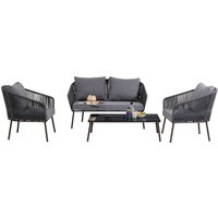 KARE DESIGN Sitzgruppe Elba Grau Quattro(4/tlg.)