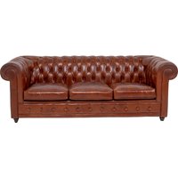 KARE DESIGN Sofa Chesterfield Dreisitzer Hellbraun 261cm