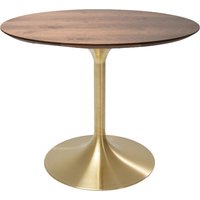 KARE DESIGN Tisch Invitation Set Walnuss Brass Ø90cm
