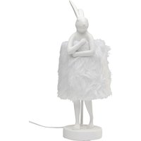 KARE DESIGN Tischleuchte Animal Rabbit Fur Weiß/Silber 50cm