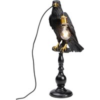 KARE DESIGN Tischleuchte Animal Sitting Crow Matt Schwarz 61cm