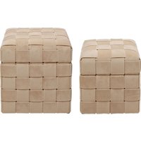 KARE DESIGN Truhenhocker Weave Beige (2/Set)