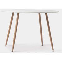Klast 19% Rabatt Weißer runder Esstisch Ø120 cm mit Naturholzbeinen 8435726602863