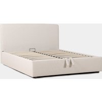Klast 14% Rabatt Beige Bett 150x190 cm mit Bettkasten und abnehmbarem Bezug