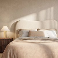 Klast 15% Rabatt auf gepolstertes BoucléKopfteil für Betten in Beige Sand