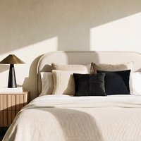 Klast Sichern Sie sich 14% Rabatt Beige gepolstertes Kopfteil für Betten 135160 cm