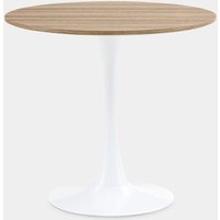 Klast 15% Rabatt auf Esstisch Ø80 cm aus Naturholz mit weißen Beinen