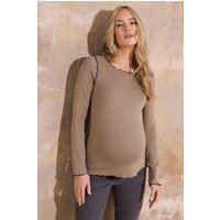 Long Tall Sally Enjoy 16% Discount on Lts Tall Maternity Brown Contrast Stitch Top Size 8