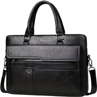 Męska torba crossbody na laptop 37 x 28 x 6 cm z dwoma uchwytami, odpinanym paskiem i przednią kieszenią na zamek do pracy i w podróży czarny