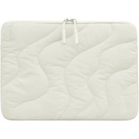 Miękka torba na laptopa pikowana na zamek 32,5 x 23,5 cm tekstylne etui na MacBook Air 13 cali do plecaka i teczki do szkoły i pracy beżowy