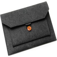 Pokrowiec na laptop z guzikiem ochronny pokrowiec dla laptopów 15 cali tekstylny ciemnoszary do plecaka i teczki do pracy i szkoły