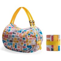 Skládana torba na zakupy STACEYO wodoodporna nylonowa na zamek z regulowanym paskiem rozłożona 40 x 40 cm wielokolorowa na zakupy i podróże