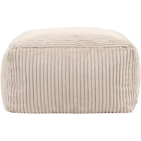 Taburet podnożka bez wypełnienia 40 l 40 x 24 cm miękki komfortowy wygodny podnóżek stylowy mały siedzisko kostka do salonu beżowy