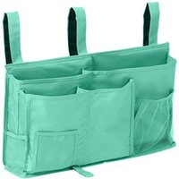 1 Bunk Bed Storage Bag (Light Green), Hanging Bedside Storage Bag, 8 Pockets, for Student Dorm Room Bed, Hospital Bed, Baby Bed Rails, 600D Oxford