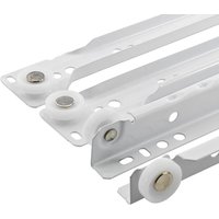 (1 Pair, 45cm) Drawer Slides-Drawer Slides-Kitchen Sliding Drawer-Drawer Slides-Sliding Rail-White Steel Partial Extension Slides