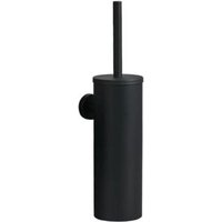 1 Piece Black Toilet Brush with Stainless Steel Wall Mount Holder for Bathroom