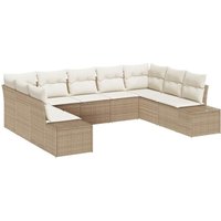 Garden Sofa Set 9 pcs Beige and cream 289 x 209 x 85 cm Vidaxl