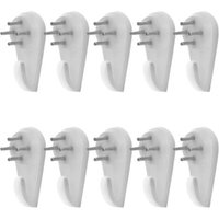 10 Pieces 3 x 1.6 cm Hooks (White) for Short Nail Concrete Pictures for Hanging Paintings Photos Clock Clothes