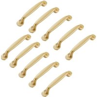 10 Pieces Gold Handle 96mm Center-to-Center, Vintage Aluminum Alloy, Drawer, Cabinet, Dresser, Kitchen and Bedroom Cupboard