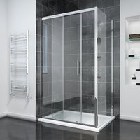 1000mm Sliding Shower Door Modern Bathroom 8mm Easy Clean Glass Shower Enclosure Cubicle with 760mm Side Panel - Elegant