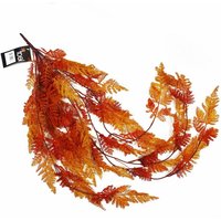 Leaf - 100cm Artificial Hanging Maidenhair Fern Plant Autumn Orange