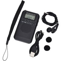 (103x60x15mm) Portable Mini Pocket Radio with Speaker, FM/AM Digital Stereo DSP Receiver with Alarm Clock and Timer for Home and Outdoor Use,