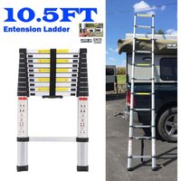 10.5FT Aluminum Telescoping Collapsible Roof Climbing Ladder Loft EN131 Standard