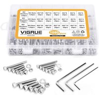 1080PCS M2 M3 M4 Stainless Steel Hex Socket Head Cap Bolts Screws with Nuts Assortment Kit