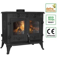 10KW Multifuel Wood Stove Log Burner Cast Iron JA006