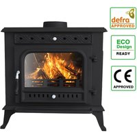 NRG - 10KW Woodburning Multifuel Stove Cast Iron Log Wood Burner Defra Eco Design