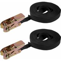 Aougo - 10mx25mm Lashing Strap Ratchet Cargo Straps 250kg Working Load 2Pcs