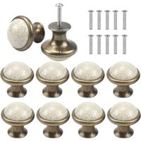 10PCS Ceramic Door Drawer Handle, 34MM Round Drawer Knobs, Vintage Furniture Knob, Door Knobs, Furniture Handles for Cabinet A