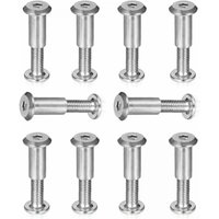 10pcs Connecting Screws,Connecting Screws Hexagon Socket Screws with Thread Assembly Screws Professional Nickel Plated Steel Socket Furniture Screws