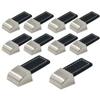10pcs Leather Drawer Knobs Black Leather Furniture Knobs with Screws Leather Knobs for Cabinets, Kitchens and Doors mumu