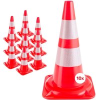 Arebos - 10x Traffic Cone Warning Cone Safety Cones Road Cone Reflective 50 cm