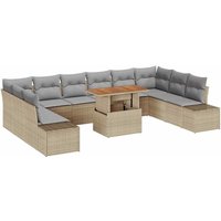 Garden Sofa Set Manual 11 pcs Beige, Grey 100 x 55 x 73 cm Vidaxl
