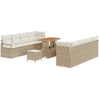 Garden Sofa Set with Cushion Beige and Cream 90 x 55 x 71 cm vidaXL