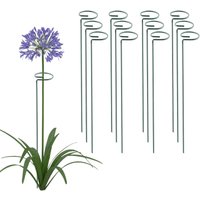 12 Pack 16 Inch Plant Support Stakes, Metal Single stemmed Flower Support Hoops,Garden Plant Stakes Plant Prop for Amaryllis Orchid Lily Rose Peony