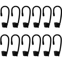 12 Pieces Spiral Hooks, Hook for Tensioner, Solid Plastic Coated Steel Spiral Hooks, Hook for Tensioner or Bungee Cord, Elastic Cord, 8 mm Diameter,