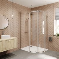 Diamond - 1200 x 800mm Right Hand Quadrant Shower Enclosure Frameless 8mm Safety Glass