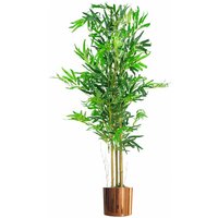 Leaf - 120cm (4ft) Natural Look Artificial Bamboo Plants Trees with Copper Metal Planter