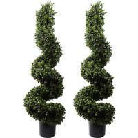 120cm Pair of Spiral Boxwood Artificial Tree UV Resistant Outdoor