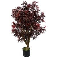 Leaf - 120cm Red Aralia Tree Artificial uv Resistant Outdoor