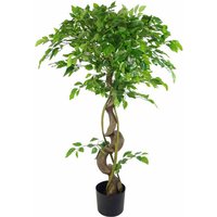 Leaf - 120cm Twisted Trunk Artificial Japanese Fruticosa Style Ficus Tree