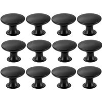 12PCS 30mm Kitchen Cabinet Door Knobs, Black Kitchen Furniture Handles