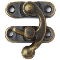12pcs Retro Design Decorative Cabinet Jewelry Box Wedges Lock Vintage Padlock Latch Hook Horns Antique Bronze Padlock Hasp Jewelry Box Buckle