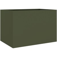 Planter Olive Green 62x47x46 cm Steel Vidaxl