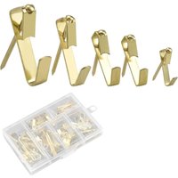 Tinor - 130pcs Metal Wall Hooks Picture Hooks Set with Nails Kit Wall Mounted Photo Frame Hangers for Picture Frames Mirror Fixing Wall Decoration
