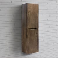 Aquariss - 1400mm lh Grey Oak Effect Tall Cupboard Storage Cabinet Bathroom