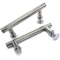 Tinor - 145mm (14.5cm) Chrome abs Shower Door Handle Hole to Hole (2 Pieces)